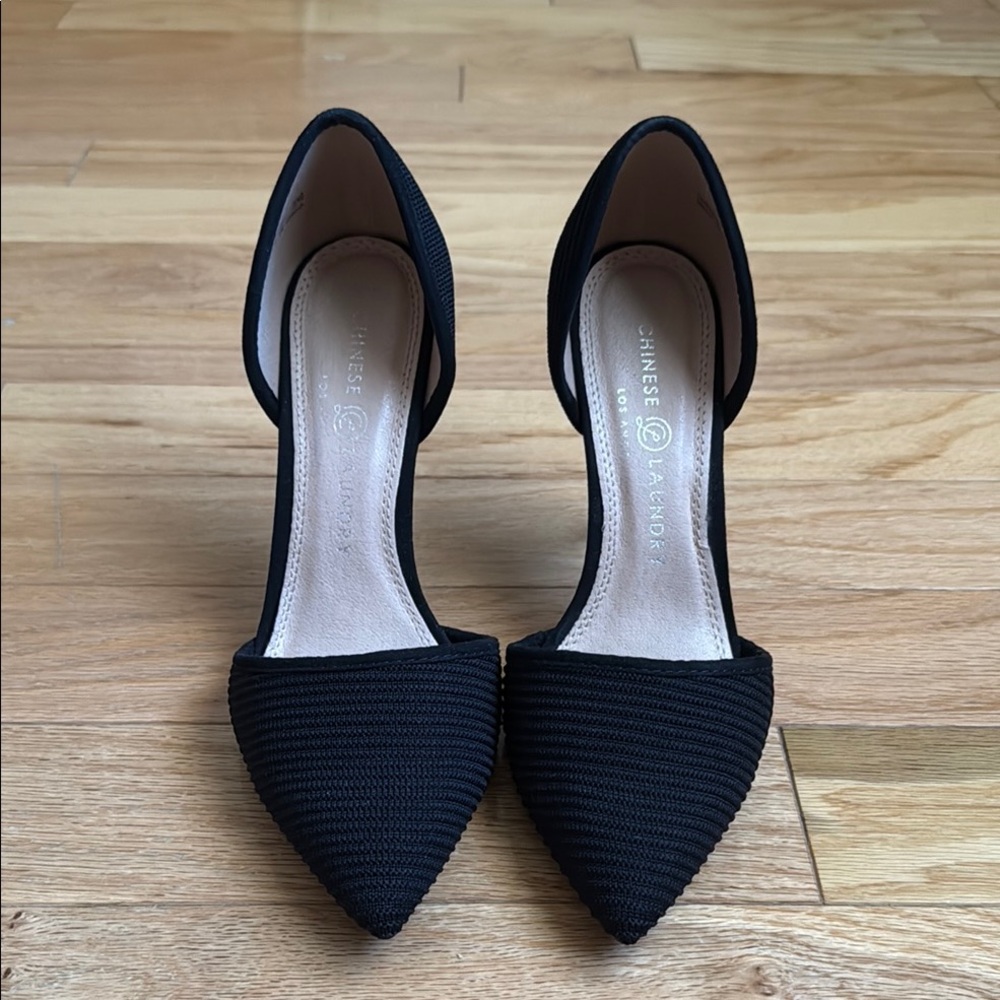 Chinese Laundry Black Textured d'Orsay Heels